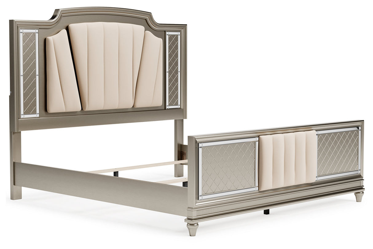 Chevanna Platinum King Upholstered Panel Bed -  Ashley - Luna Furniture