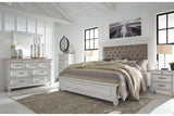 Kanwyn Whitewash King Panel Bed -  Ashley - Luna Furniture