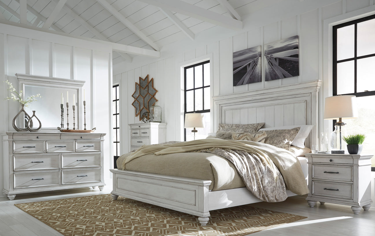 Kanwyn Whitewash Panel Bedroom Set - Luna Furniture