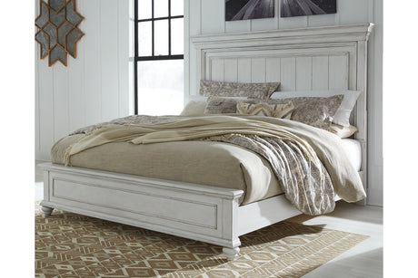 Kanwyn Whitewash Queen Panel Bed -  Ashley - Luna Furniture