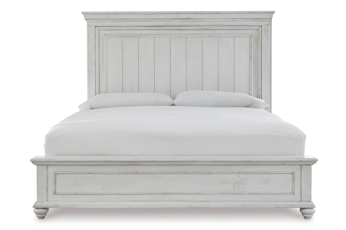 Kanwyn Whitewash King Panel Bed -  Ashley - Luna Furniture