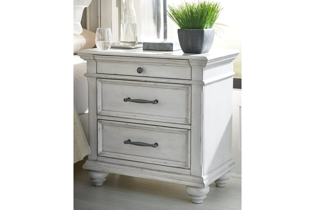 Kanwyn Whitewash Nightstand -  - Luna Furniture