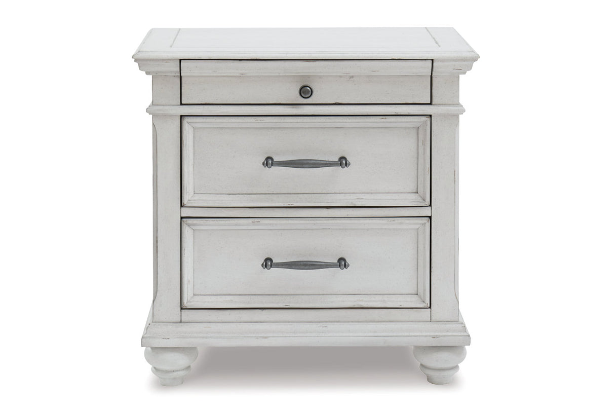 Kanwyn Whitewash Nightstand -  - Luna Furniture