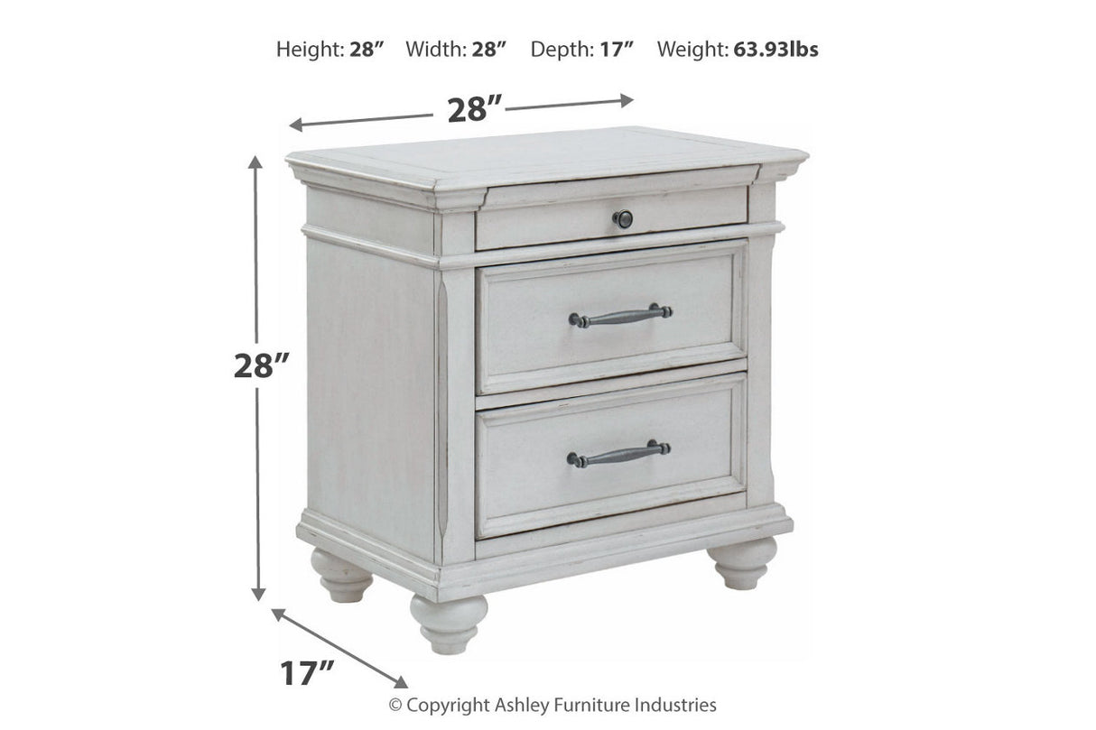 Kanwyn Whitewash Nightstand -  - Luna Furniture