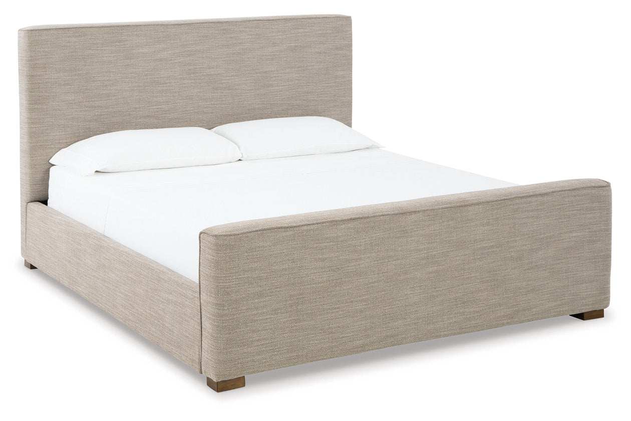 Dakmore Brown King Upholstered Bed from Ashley - Luna Furniture