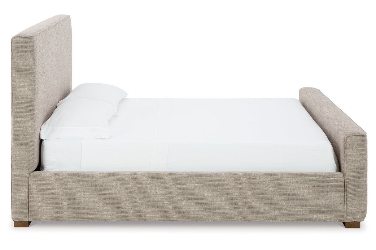 Dakmore Brown King Upholstered Bed -  Ashley - Luna Furniture