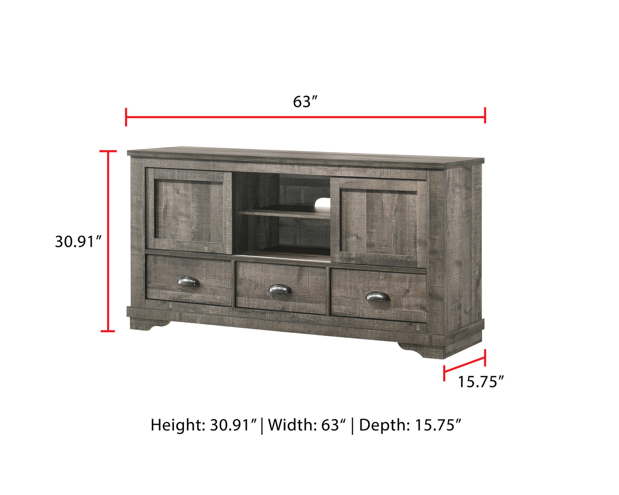 Coralee Gray 63" TV Stand -  Crown Mark - Luna Furniture