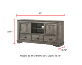 Coralee Gray 63" TV Stand -  Crown Mark - Luna Furniture