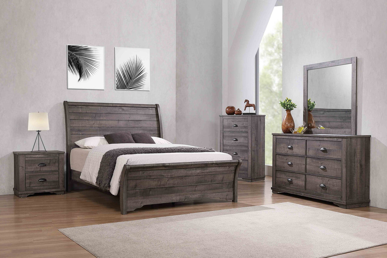 Coralee Gray Sleigh Bedroom Set from Crown Mark - Luna Furniture