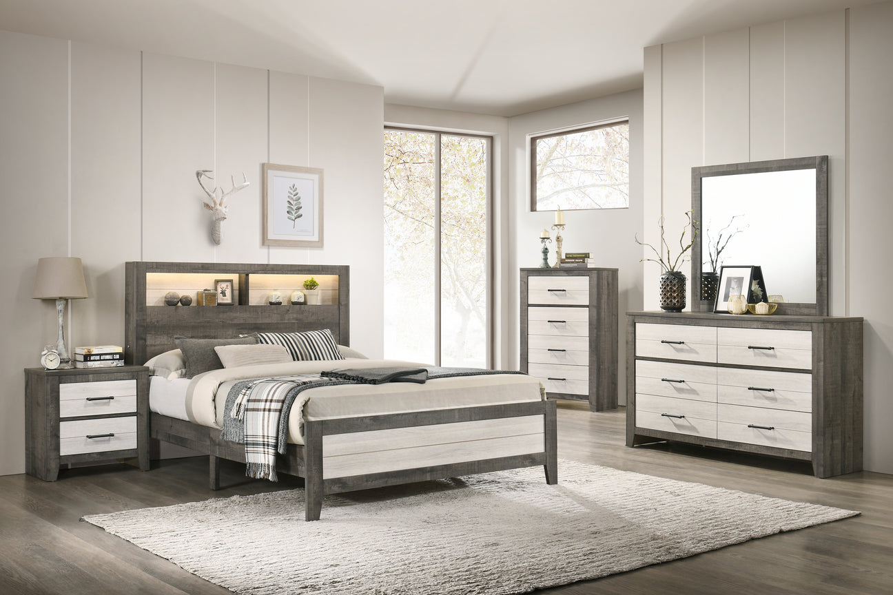 Rhett Brown/Cream LED Platform Bedroom Set from Crown Mark - Luna Furniture