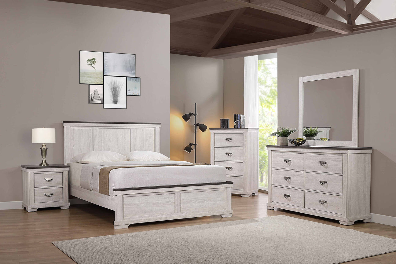 Leighton Cream/Brown Panel Bedroom Set from Crown Mark - Luna Furniture