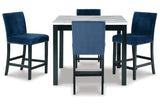 Cranderlyn Blue/White 5-Piece Counter Height Set -  Ashley - Luna Furniture