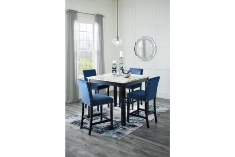 Cranderlyn Blue/White 5-Piece Counter Height Set -  Ashley - Luna Furniture