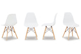 Jaspeni White/Natural Dining Chair, Set of 4 from Ashley - Luna Furniture