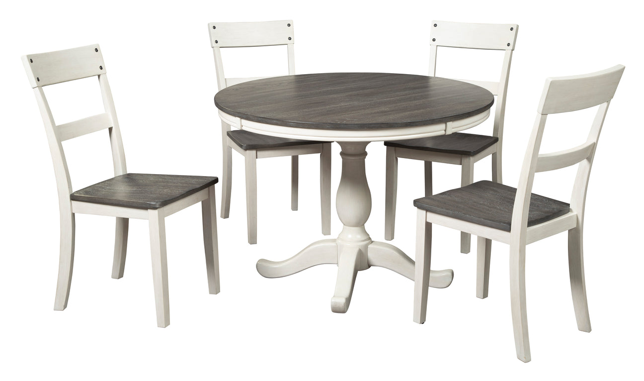 Nelling White/Brown 5-Piece Dining Room Set