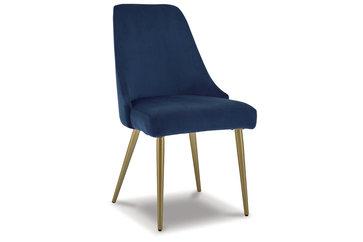 Wynora Blue/Gold Finish Dining Chair, Set of 2 from Ashley - Luna Furniture