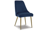 Wynora Blue/Gold Finish Dining Chair, Set of 2 from Ashley - Luna Furniture