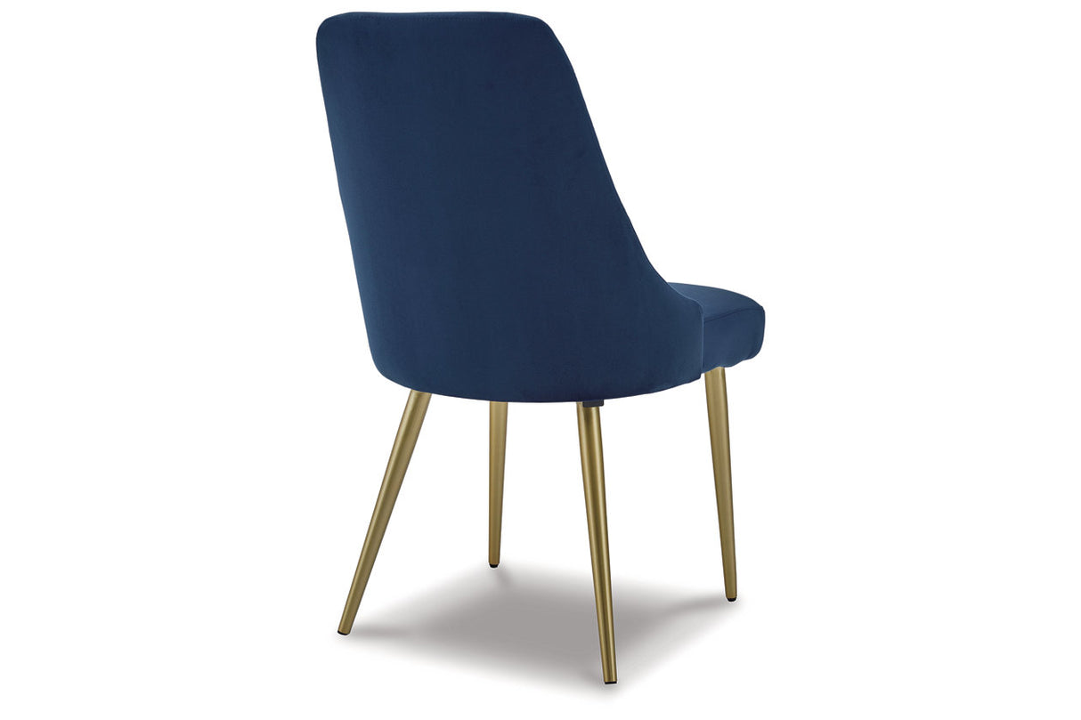 Wynora Blue/Gold Finish Dining Chair, Set of 2 from Ashley - Luna Furniture