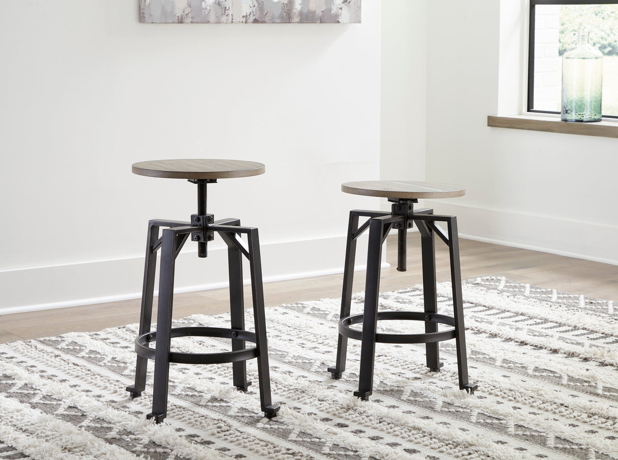 Lesterton Light Brown/Black Counter Height Set w/ Stools from Ashley - Luna Furniture