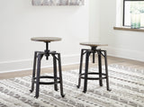 Lesterton Light Brown/Black Counter Height Set w/ Stools from Ashley - Luna Furniture