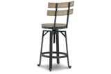 Lesterton Light Brown/Black Counter Height Barstool, Set of 2 from Ashley - Luna Furniture