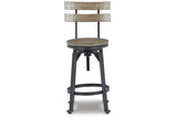 Lesterton Light Brown/Black Counter Height Barstool, Set of 2 from Ashley - Luna Furniture