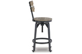 Lesterton Light Brown/Black Counter Height Barstool, Set of 2 from Ashley - Luna Furniture