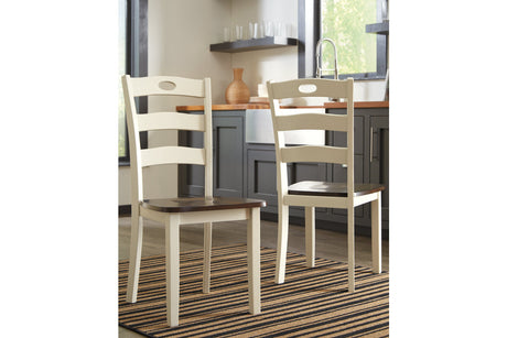 Woodanville Cream/Brown Dining Chair, Set of 2 -  Ashley - Luna Furniture