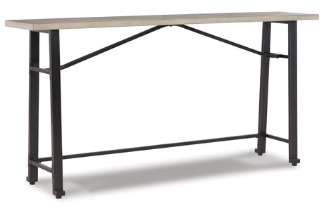 Karisslyn Whitewash/Black Long Counter Table -  Ashley - Luna Furniture