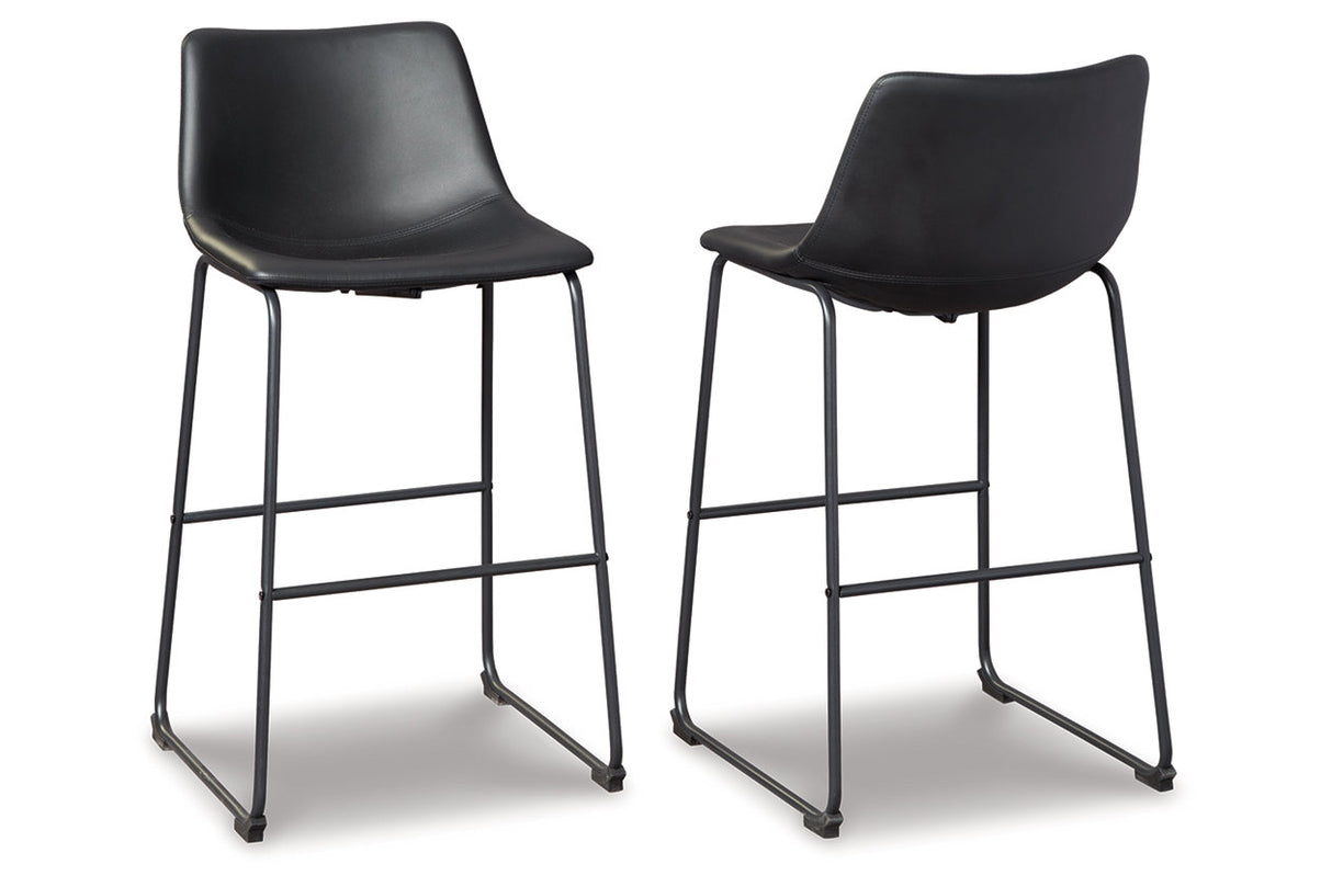 Centiar Black Pub Height Barstool, Set of 2 from Ashley - Luna Furniture