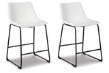 Centiar White Counter Height Barstool, Set of 2 from Ashley - Luna Furniture