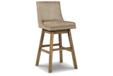 Tallenger Beige Bar Height Barstool, Set of 2 -  Ashley - Luna Furniture