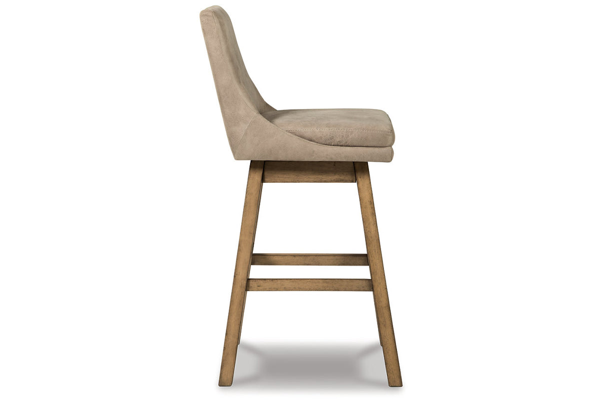 Tallenger Beige Bar Height Barstool, Set of 2 -  Ashley - Luna Furniture