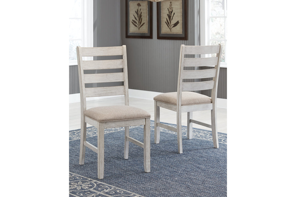 Skempton White/Light Brown Dining Chair, Set of 2 -  Ashley - Luna Furniture