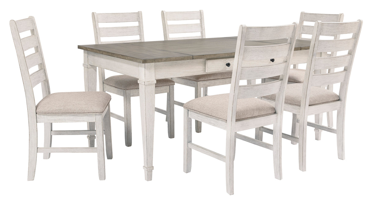 Skempton White/Light Brown Dining Room Set