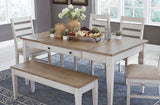 Skempton White/Light Brown Dining Room Set