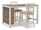 Skempton White/Light Brown 3-Piece Counter Height Set -  Ashley - Luna Furniture