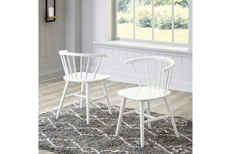 Grannen White Dining Chair, Set of 2 -  Ashley - Luna Furniture