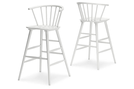 Grannen White Bar Height Stool, Set of 2 -  Ashley - Luna Furniture