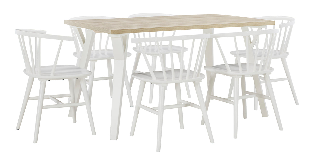 Grannen White Rectangular Dining Set from Ashley - Luna Furniture