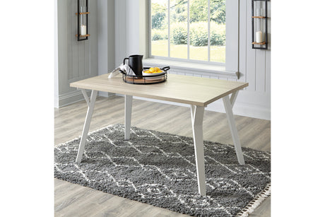 Grannen White/Natural Dining Table -  Ashley - Luna Furniture