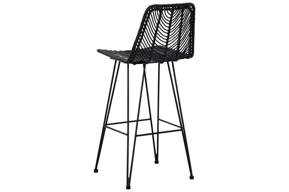 Angentree Black Bar Height Barstool, Set of 2 from Ashley - Luna Furniture