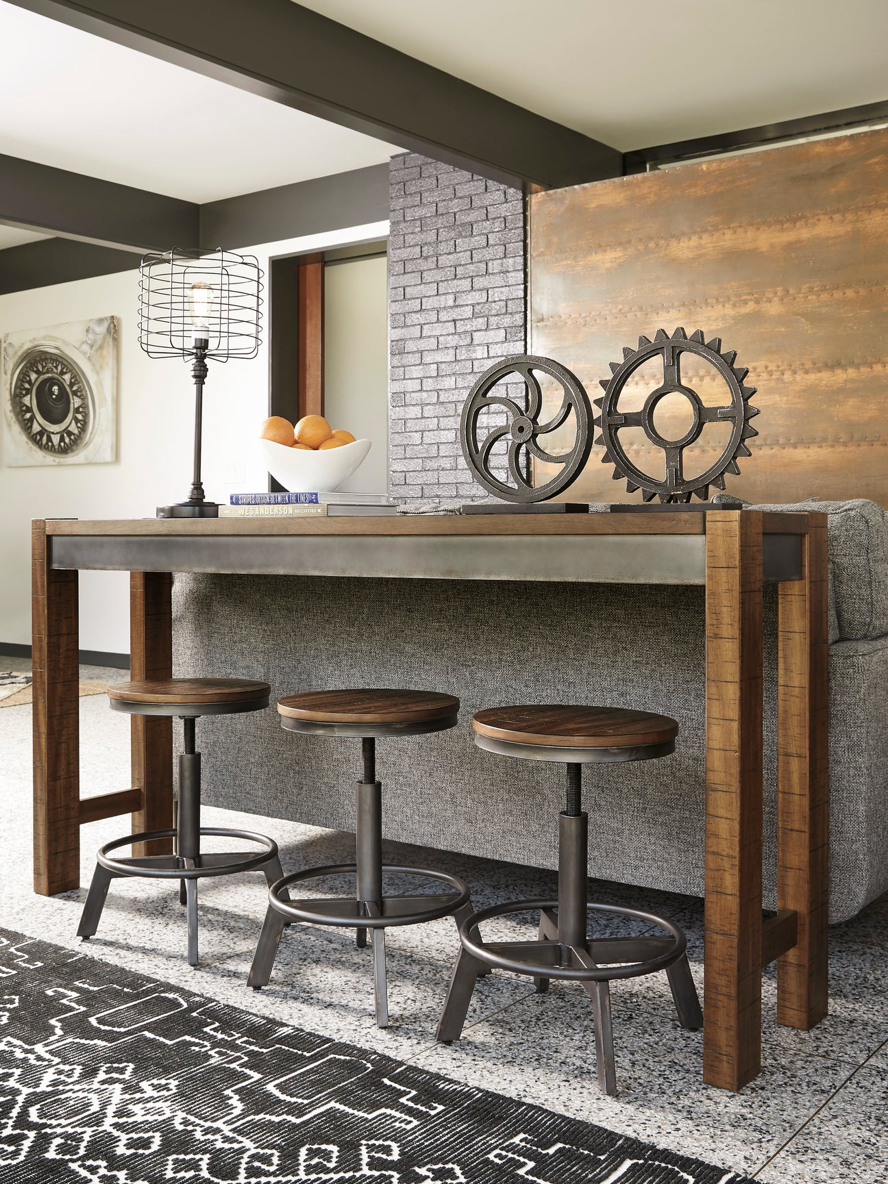 Torjin Gray-Brown Counter Height Set - Luna Furniture