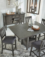 Hallanden Two-tone Gray Counter Height Set -  Ashley - Luna Furniture