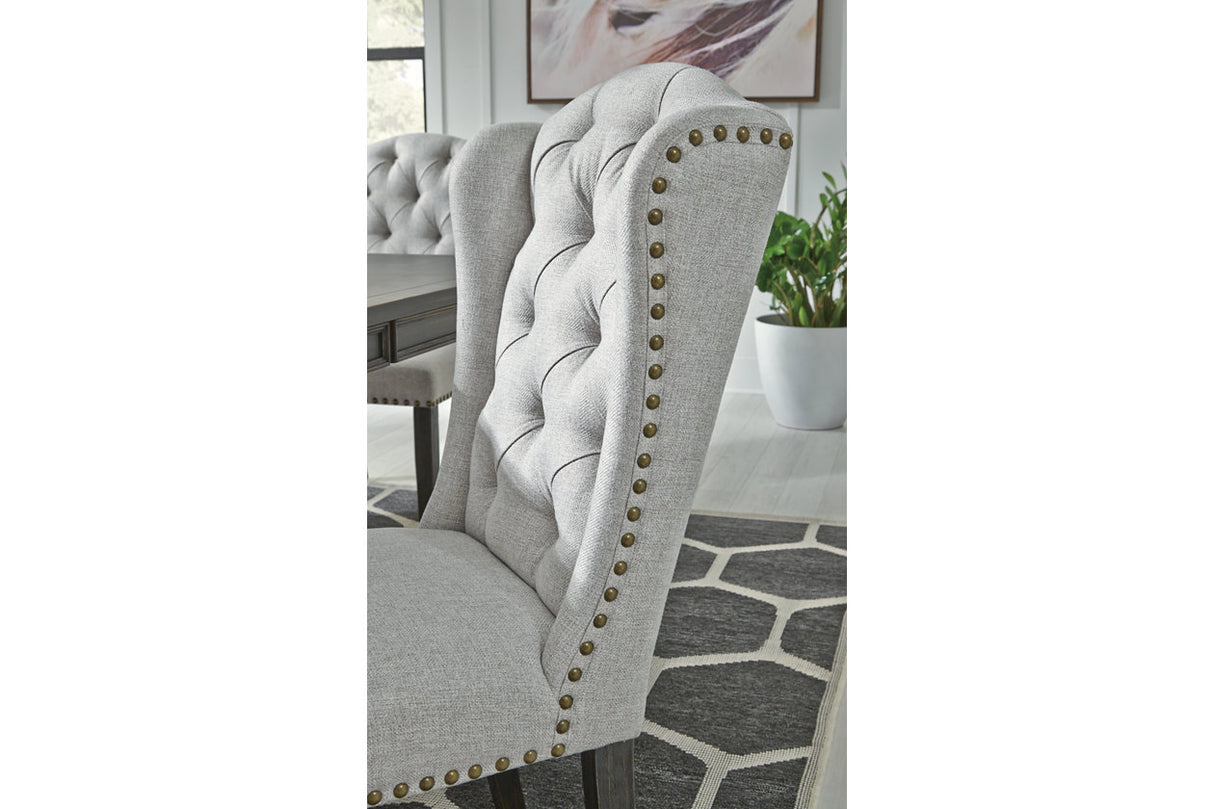 Jeanette Linen Dining Chair, Set of 2 -  Ashley - Luna Furniture