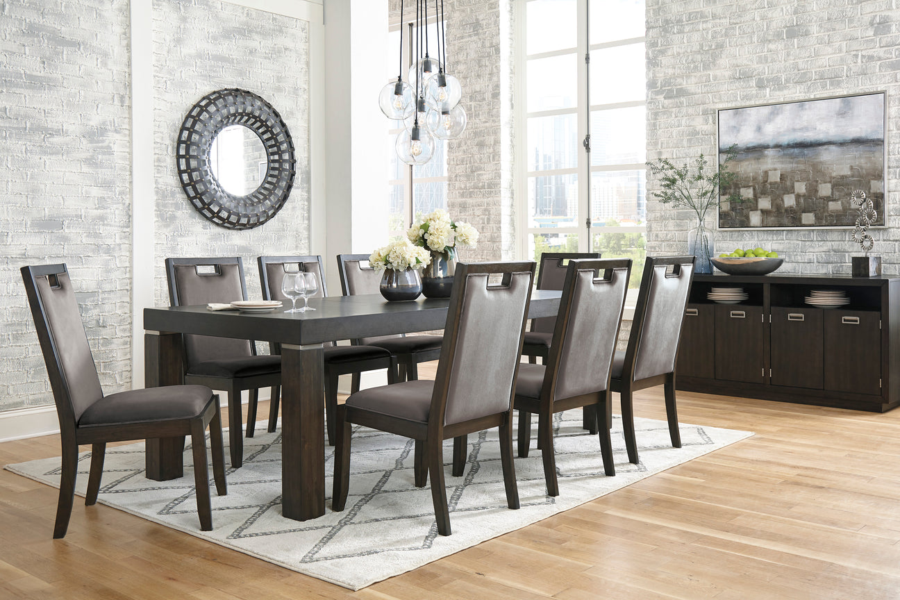 Hyndell Gray/Dark Brown Extendable Dining Set from Ashley - Luna Furniture