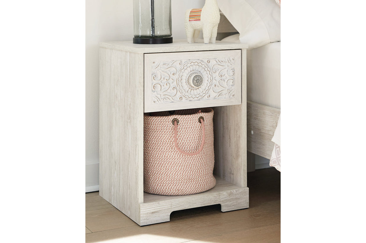 Paxberry Whitewash Nightstand -  - Luna Furniture