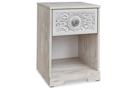 Paxberry Whitewash Nightstand -  - Luna Furniture