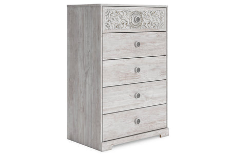 Paxberry Whitewash Chest of Drawers -  Ashley - Luna Furniture
