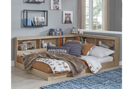 Oliah Natural Full Bookcase Storage Bed -  Ashley - Luna Furniture